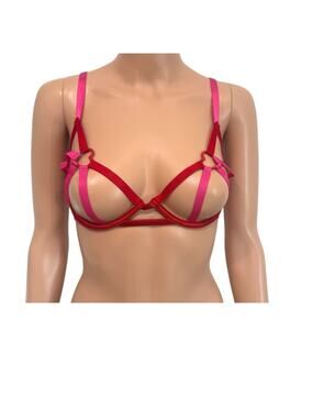Victoria's Secret small DD Very Sexy harness caged heartware bra BC2 3193